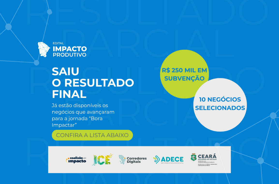 Adece divulga resultado final do Edital Impacto Produtivo