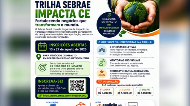 Sebrae e ArcelorMittal abrem inscrições para trilha de desenvolvimento de negócios de impacto em Fortaleza